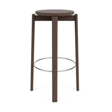 Passage barpall - Mörkbetsad ek-rostfritt stål, 75 cm - Audo Copenhagen