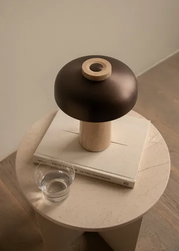 Reverse portabel bordslampa 24,5 cm - Travertine-bronzed aluminium - Audo Copenhagen
