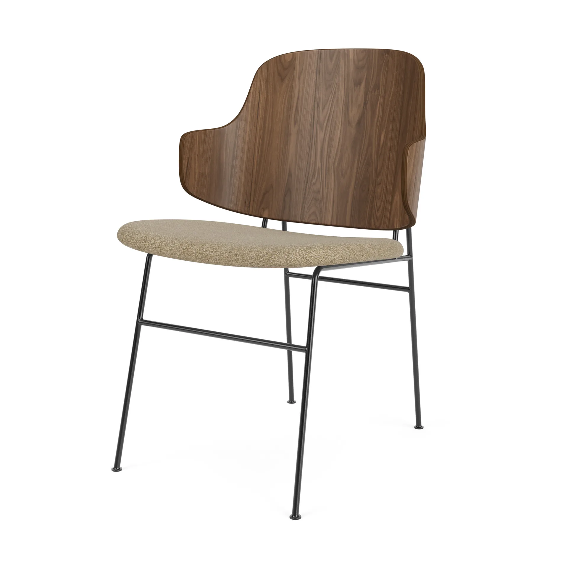 The Penguin stol klädd sits, Walnut-Audo Bouclé 02 Audo Copenhagen