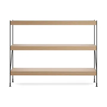 Zet hyllsystem - natural oak, 1x3, black steel base - Audo Copenhagen