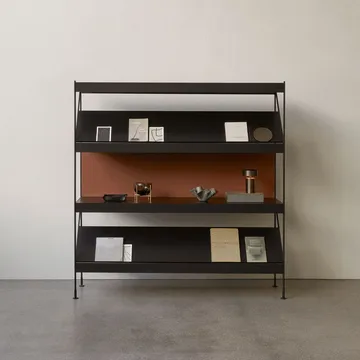 Zet hyllsystem - natural oak, 1x3, black steel base - Audo Copenhagen