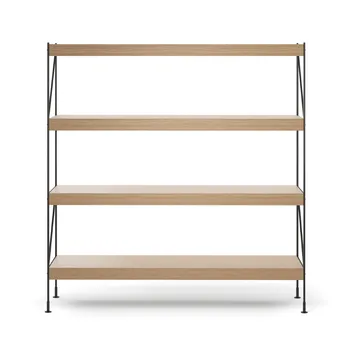 Zet hyllsystem - natural oak, 1x4, black steel base - Audo Copenhagen