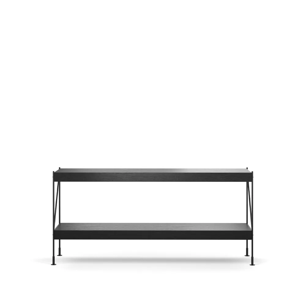 Zet hyllsystem, oak black stained, 1x2, black steel base Audo Copenhagen