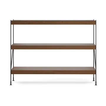 Zet hyllsystem - oak dark stained, 1x3, black steel base - Audo Copenhagen