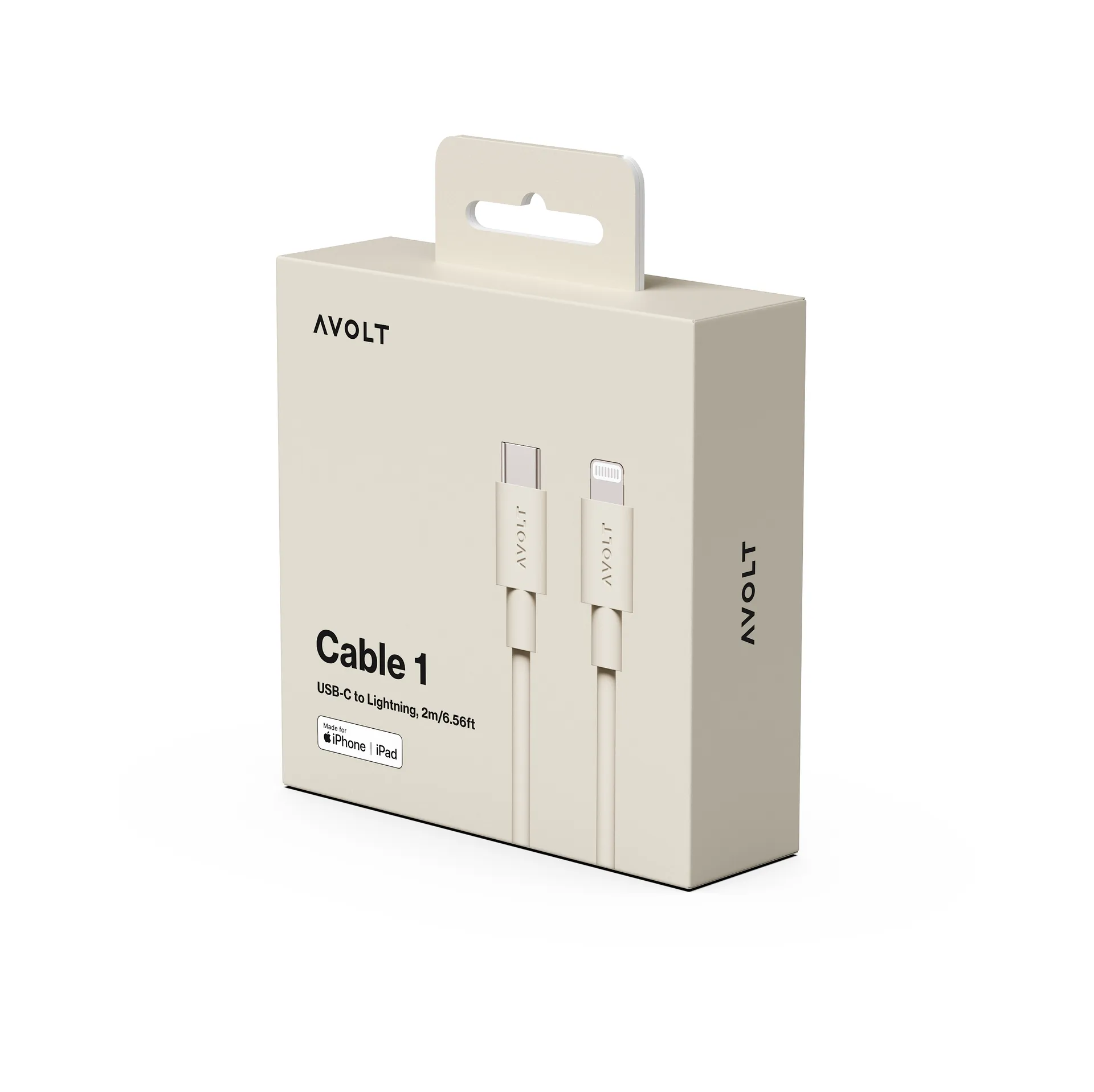 Cable 1 USB C till Lightning laddkabel 2m, Nomad Sand Avolt