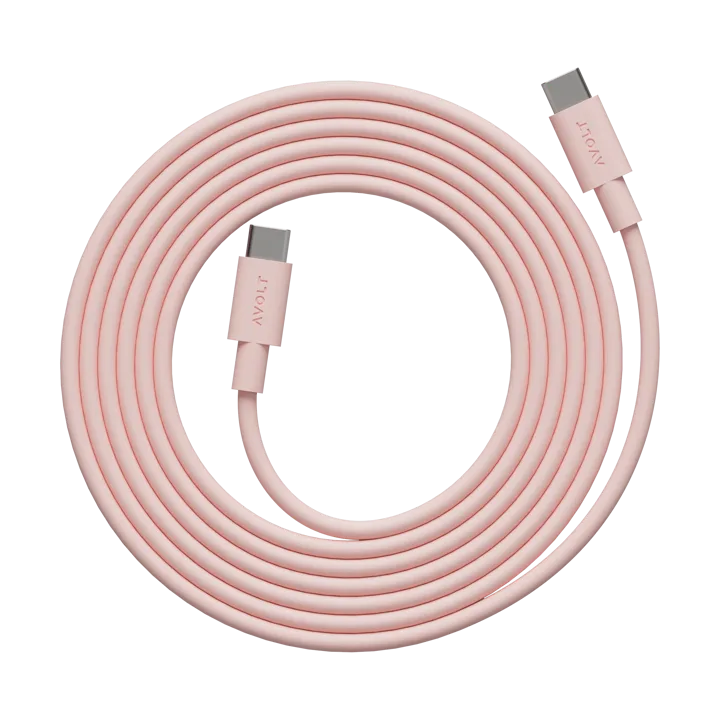 Cable 1 USB-C till USB-C laddningskabel 2 m - New Pink - Avolt