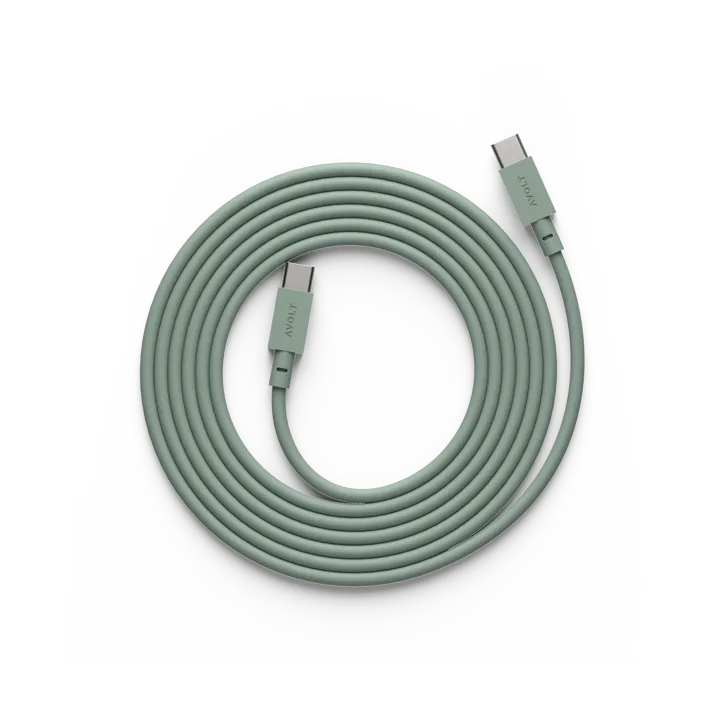 Cable 1 USB-C till USB-C laddningskabel 2 m - Oak green - Avolt