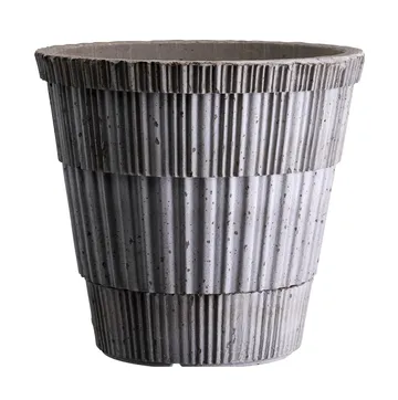 Atlas raw kruka med fat - Grey, Ø16 cm - Bergs Potter