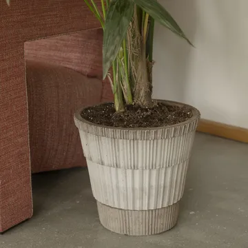 Atlas raw kruka med fat - Grey, Ø25 cm - Bergs Potter