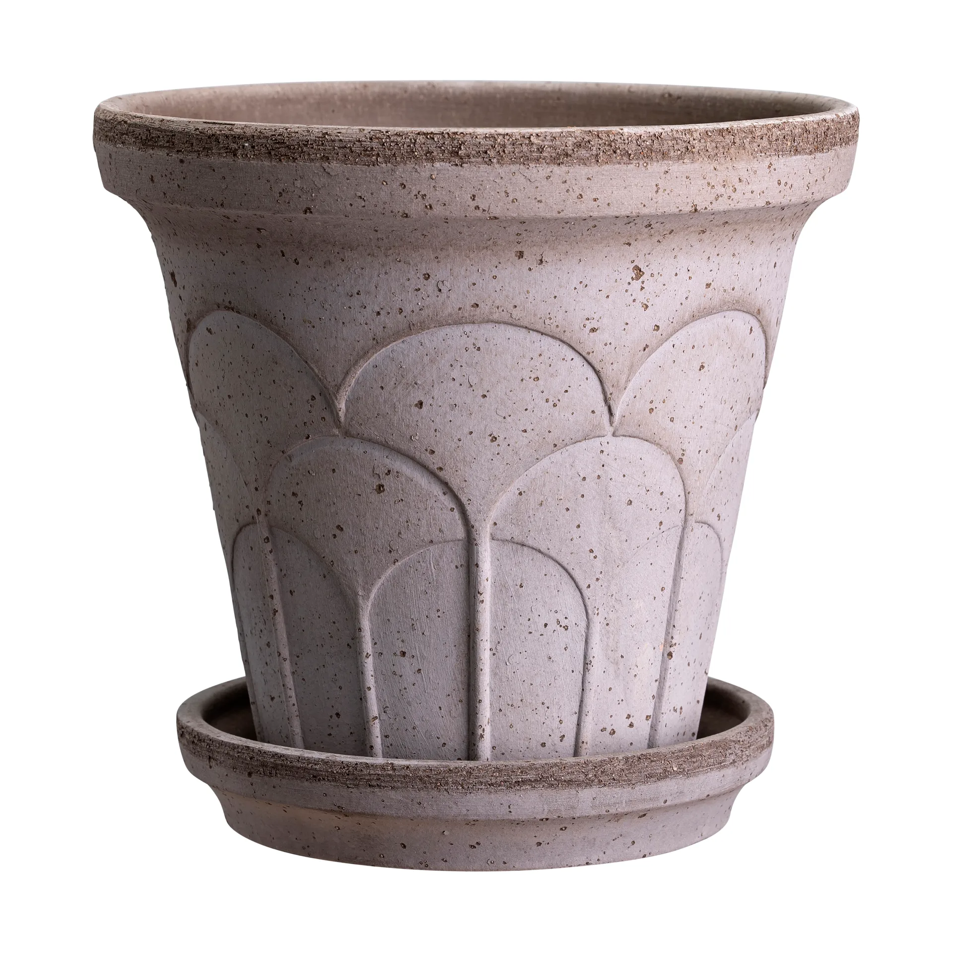 Fleur kruka med fat 2 delar, Grey, Ø14 cm Bergs Potter