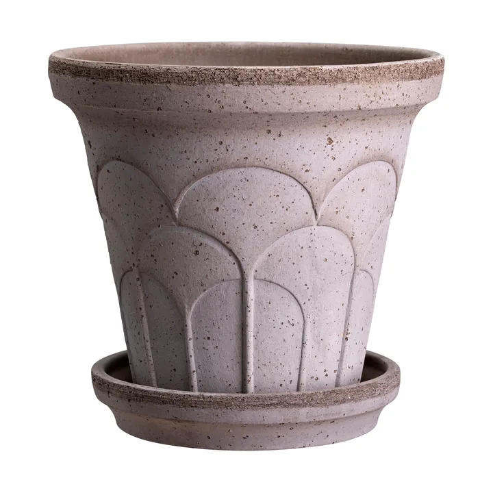 Fleur kruka med fat 2 delar - Grey, Ø16 cm - Bergs Potter
