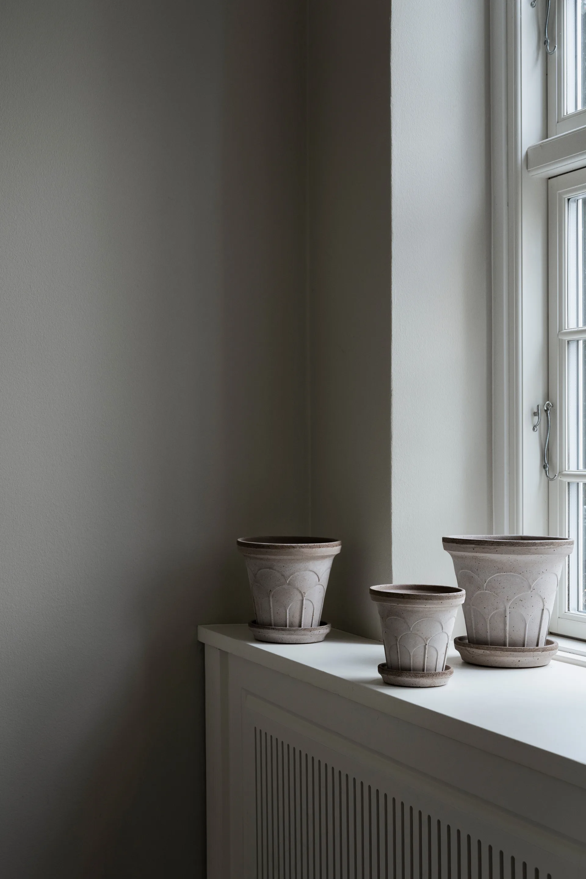 Fleur kruka med fat 2 delar, Grey, Ø18 cm Bergs Potter