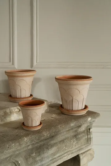 Fleur kruka med fat 2 delar - Rosa, Ø12 cm - Bergs Potter