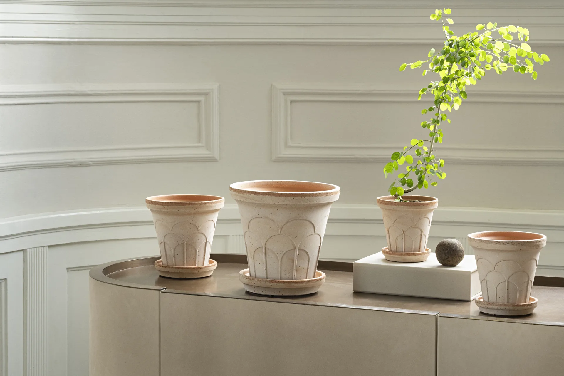 Fleur kruka med fat 2 delar, Rosa, Ø14 m Bergs Potter