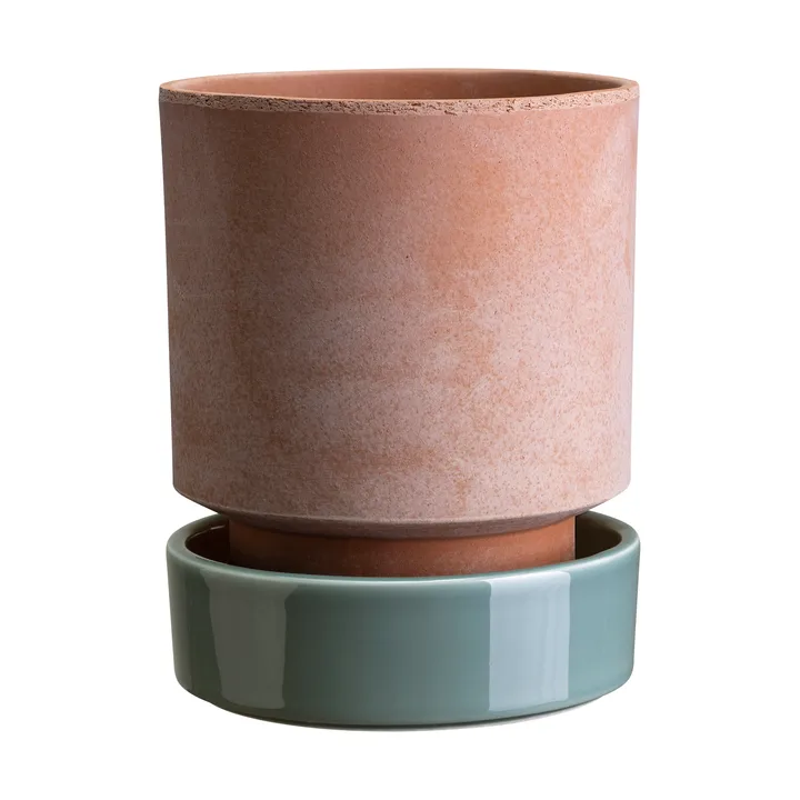 Hoff kruka - Ø14 cm, Raw Rosa-Misty Blue (rosa-blå) - Bergs Potter