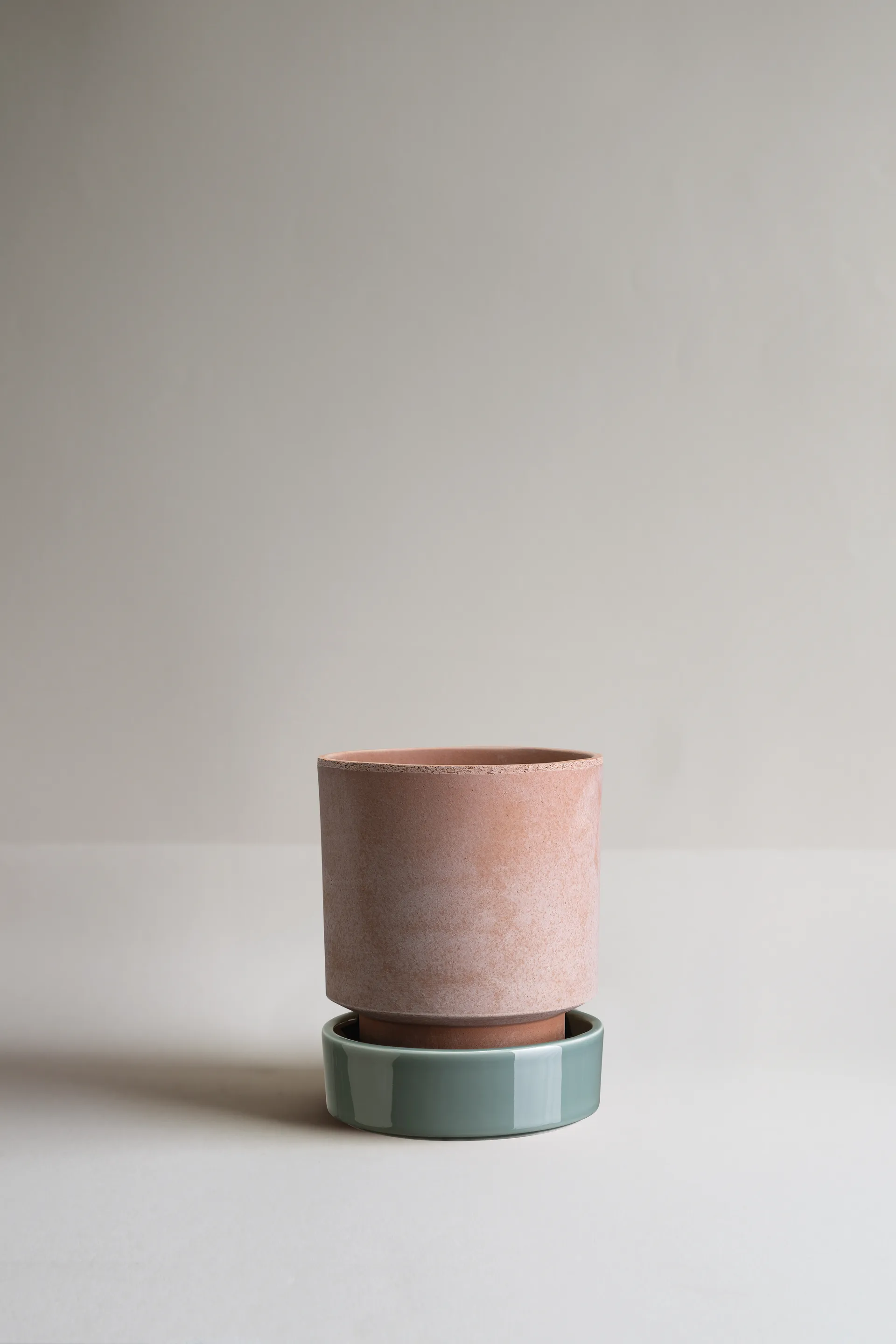 Hoff kruka, Ø14 cm, Raw Rosa-Misty Blue (rosa-blå) Bergs Potter