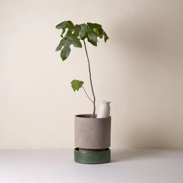 Hoff kruka - Ø18 cm, Raw Grey-Emerald Green - Bergs Potter