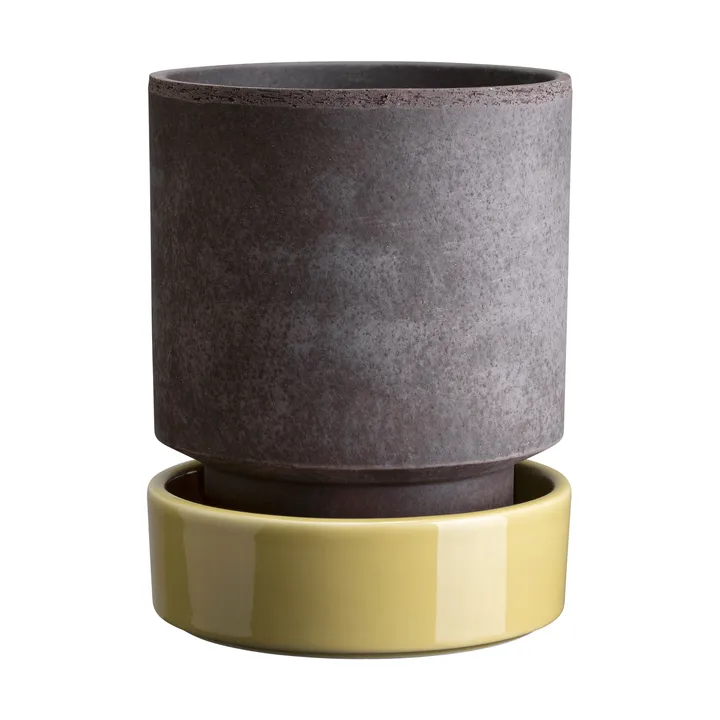 Hoff kruka - Ø18 cm, Raw Grey-Pale Yellow - Bergs Potter