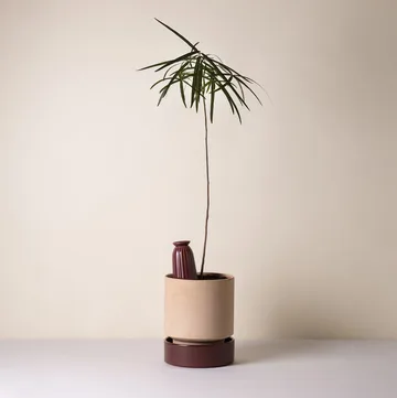 Hoff kruka - Ø18 cm, Raw Rosa-Deep Burgundy (rosa-röd) - Bergs Potter