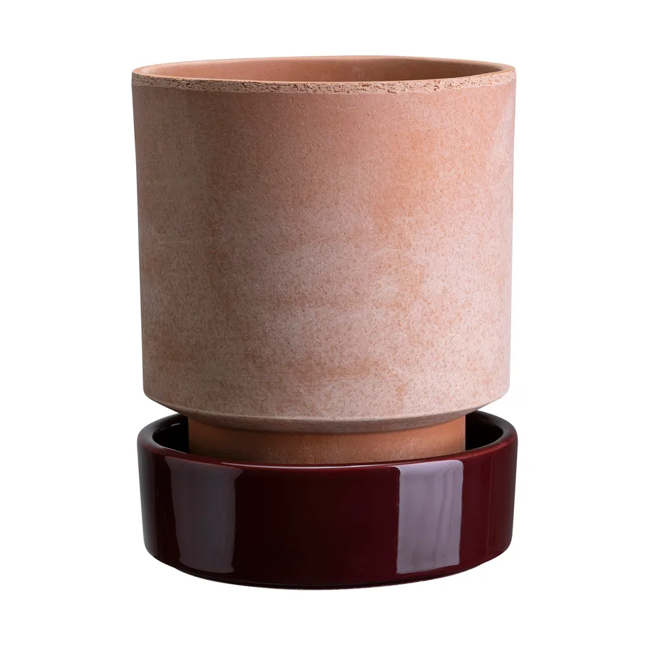 Hoff kruka, Ø18 cm, Raw Rosa-Deep Burgundy Bergs Potter