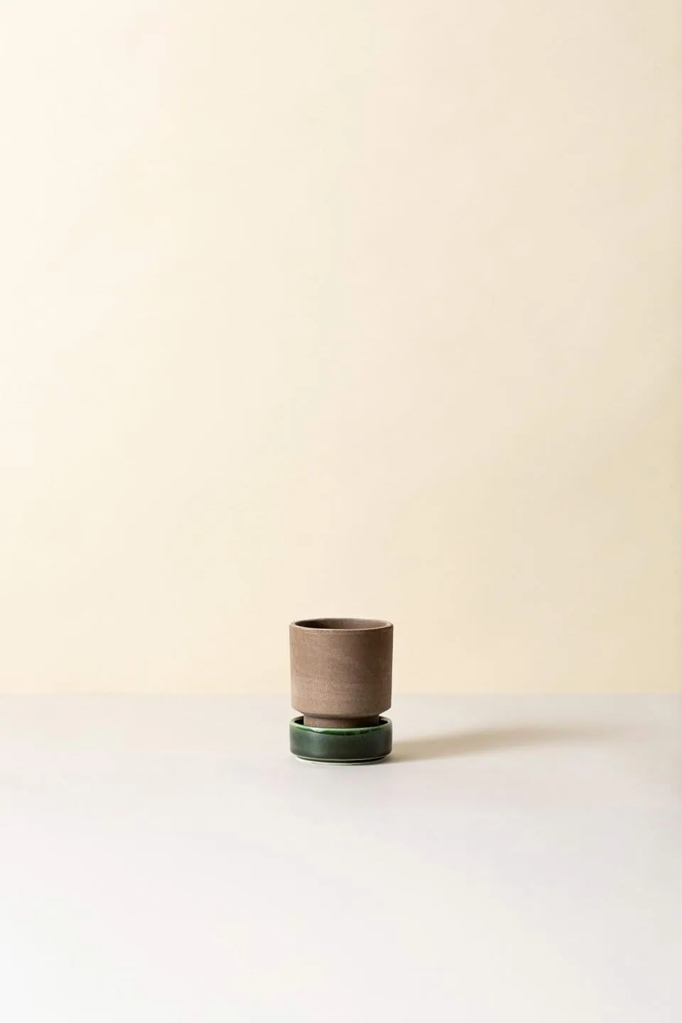 Hoff kruka 2-pack, Ø8 cm, Raw Grey-Emerald Green (grå-grön) Bergs Potter