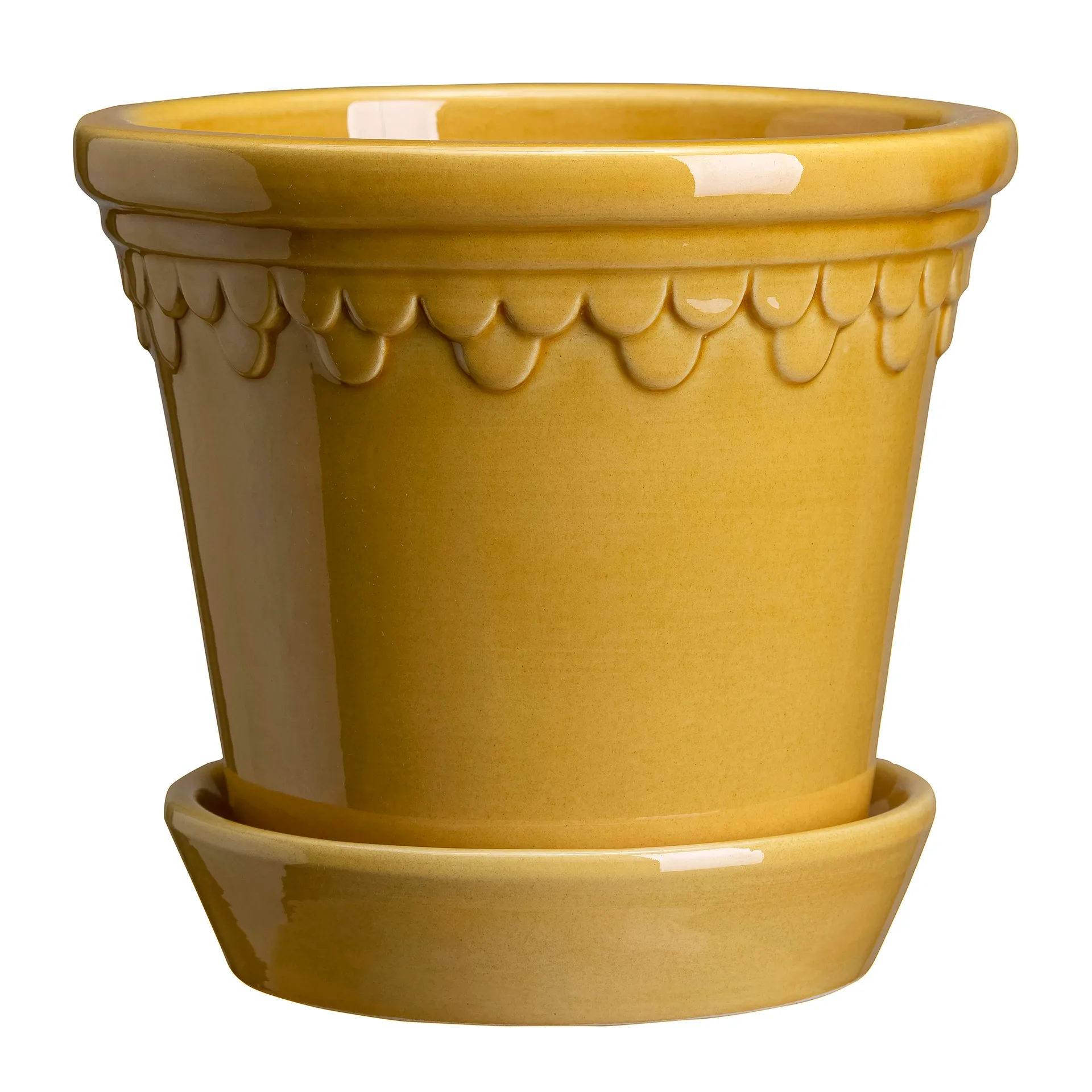 Köpenhamn kruka glaserad Ø16 cm, Gul Bergs Potter