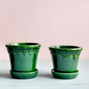 Köpenhamn kruka glaserad - Grön, Ø16 cm - Bergs Potter