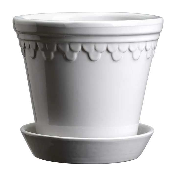 Köpenhamn kruka glaserad - Mineral White (vit), Ø12 cm - Bergs Potter