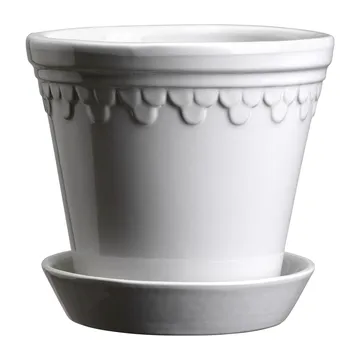 Köpenhamn kruka glaserad - Mineral White (vit), Ø14 cm - Bergs Potter