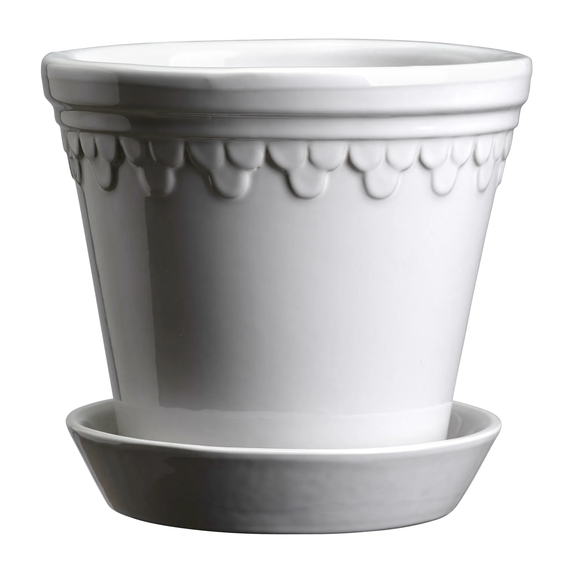 Köpenhamn kruka glaserad, Mineral White (vit), Ø21 cm Bergs Potter