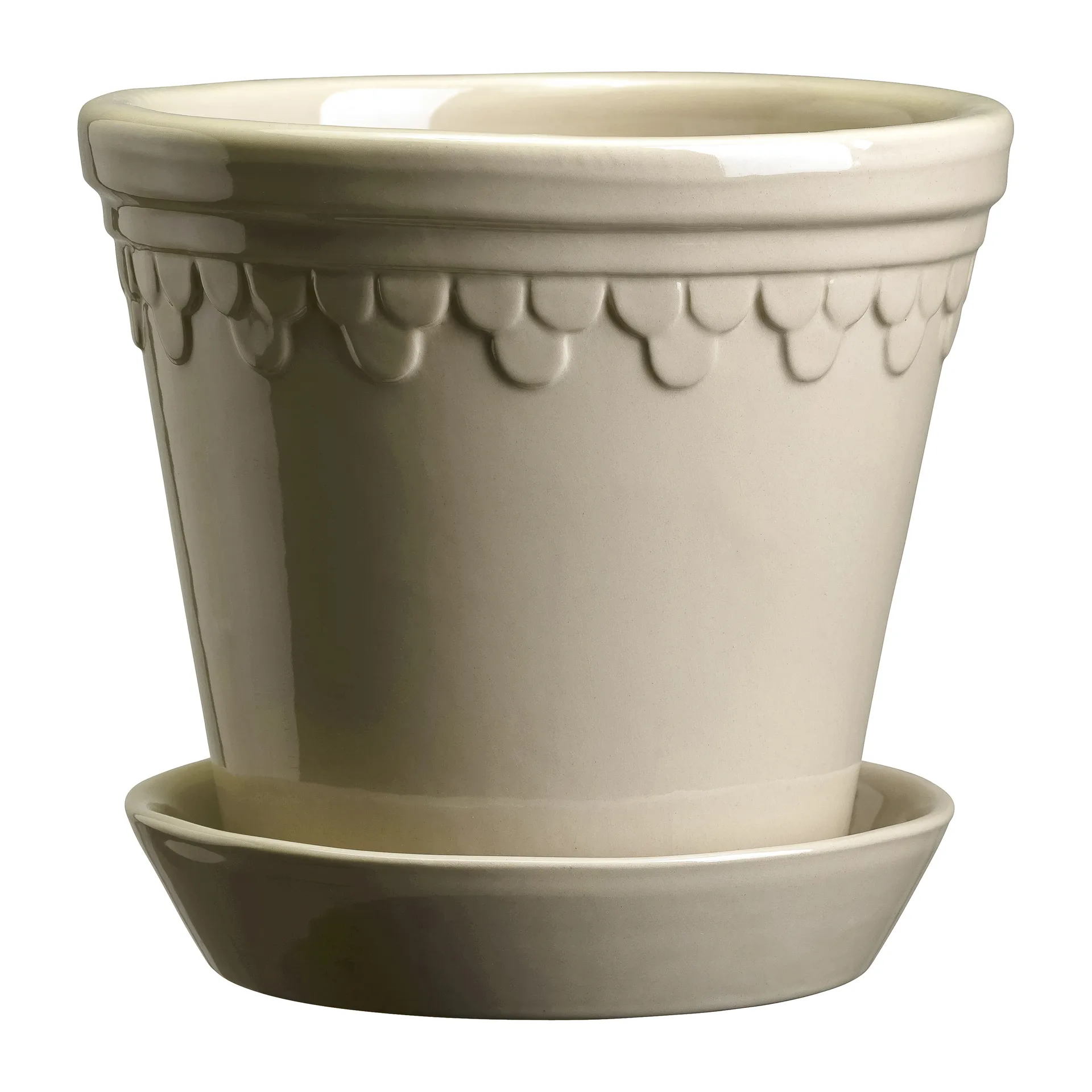 Köpenhamn kruka glaserad, Sand Stone (beige), Ø12 cm Bergs Potter