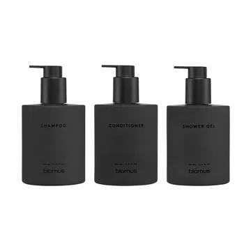 Kirei glasflaskor inkl vägghållare 3-pack - Smoke, limmonterad - blomus