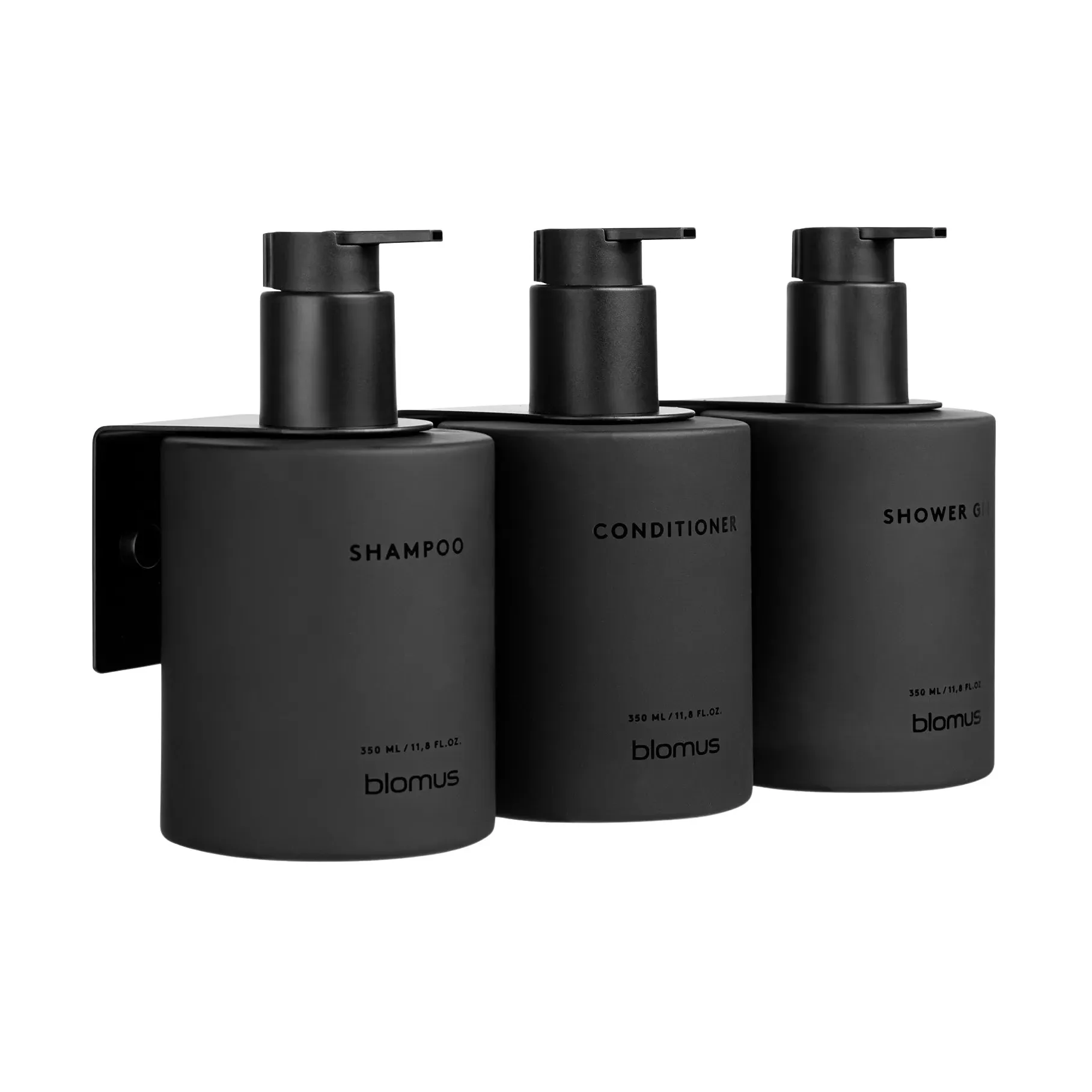 Kirei glasflaskor inkl vägghållare 3-pack, Smoke, monteras med skruv blomus
