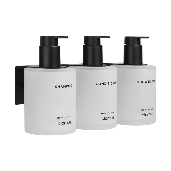 Kirei glasflaskor inkl vägghållare 3-pack - Vit, limmonterad - blomus