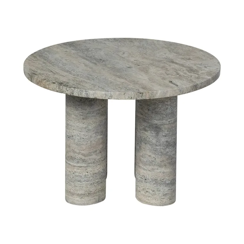 Volos sidobord S Ø52 cm, Silver Travertine blomus