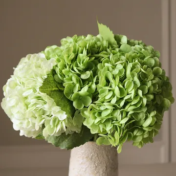 Hortensia konstgjord bukett - Grön, 7 st - Botané