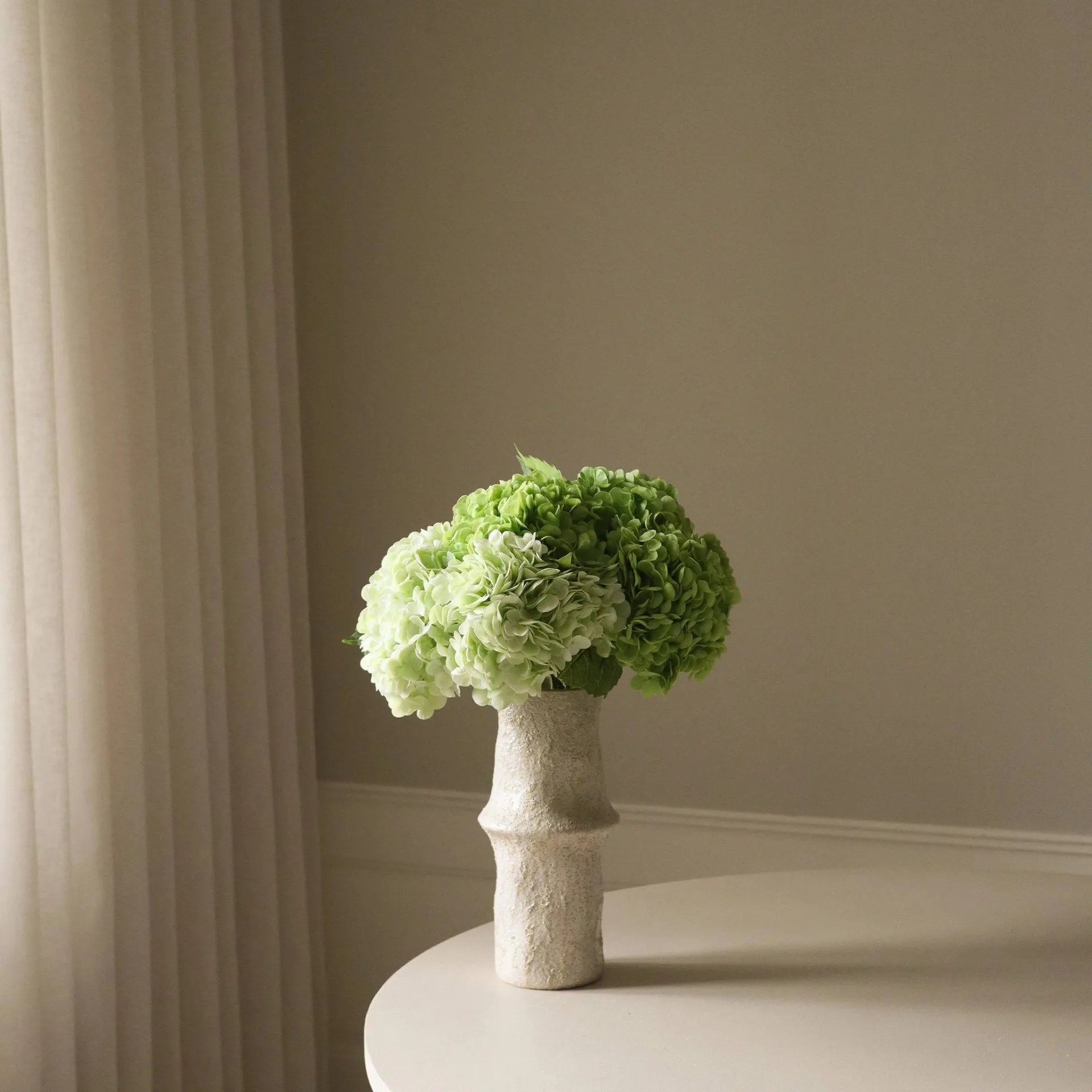 Hortensia konstgjord bukett, Grön, 7 st Botané