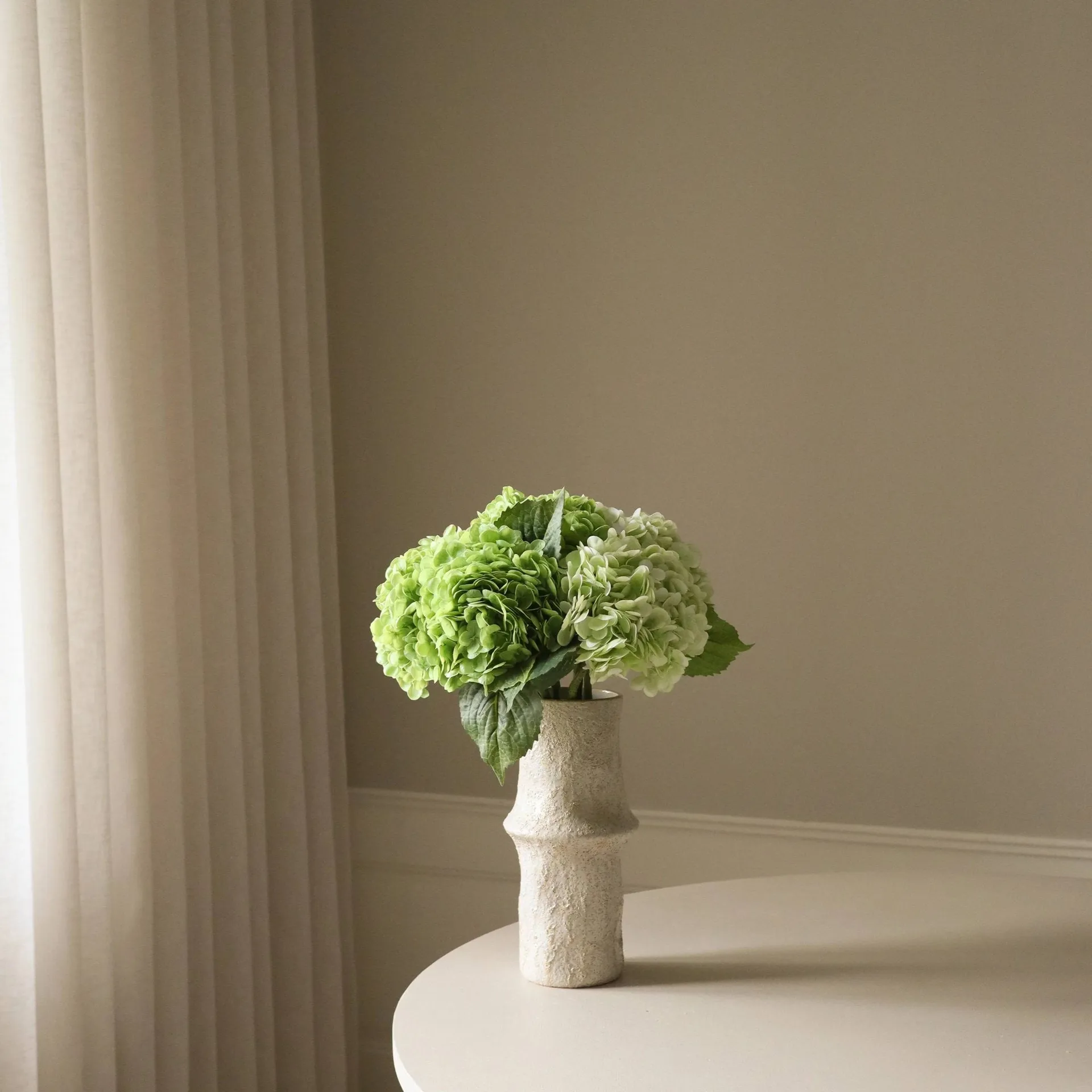 Hortensia konstgjord bukett, Grön, 7 st Botané