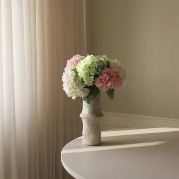Hortensia konstgjord bukett - Rosa-vit-grön, 7 st - Botané