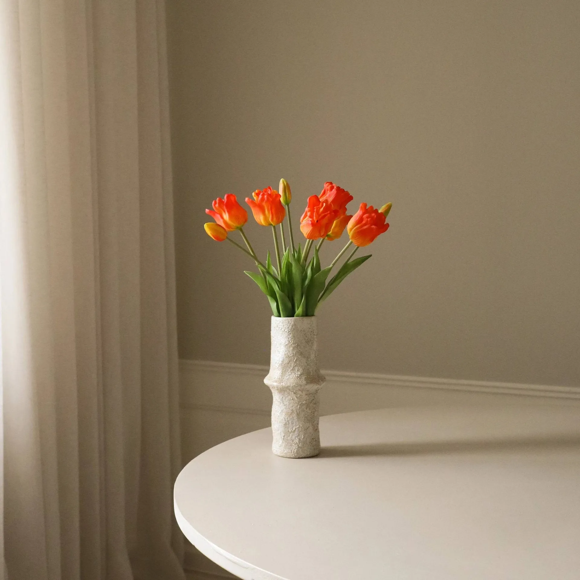 Tulpaner triumph konstgjord bukett, Orange, 10 st Botané
