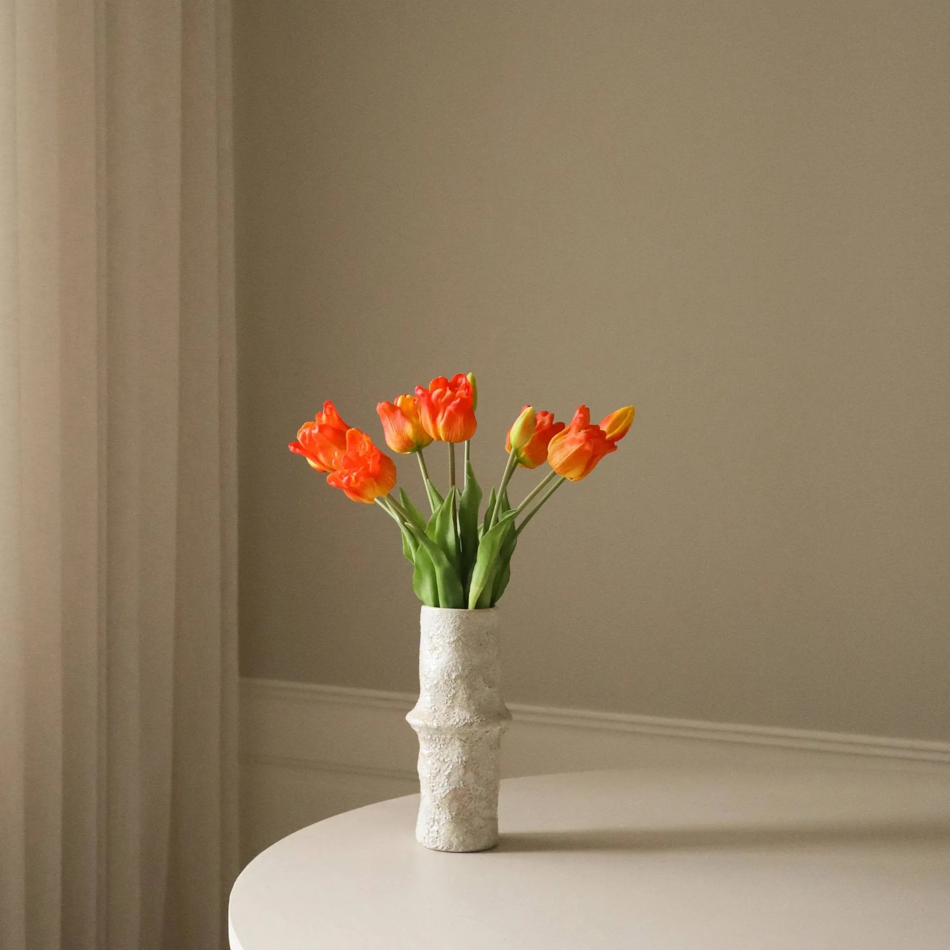 Tulpaner triumph konstgjord bukett, Orange, 10 st Botané
