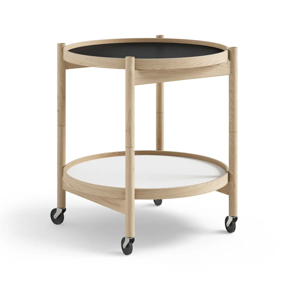 Bølling Tray Table model 50 rullbord, base, obehandlat ekstativ Brdr. Krüger