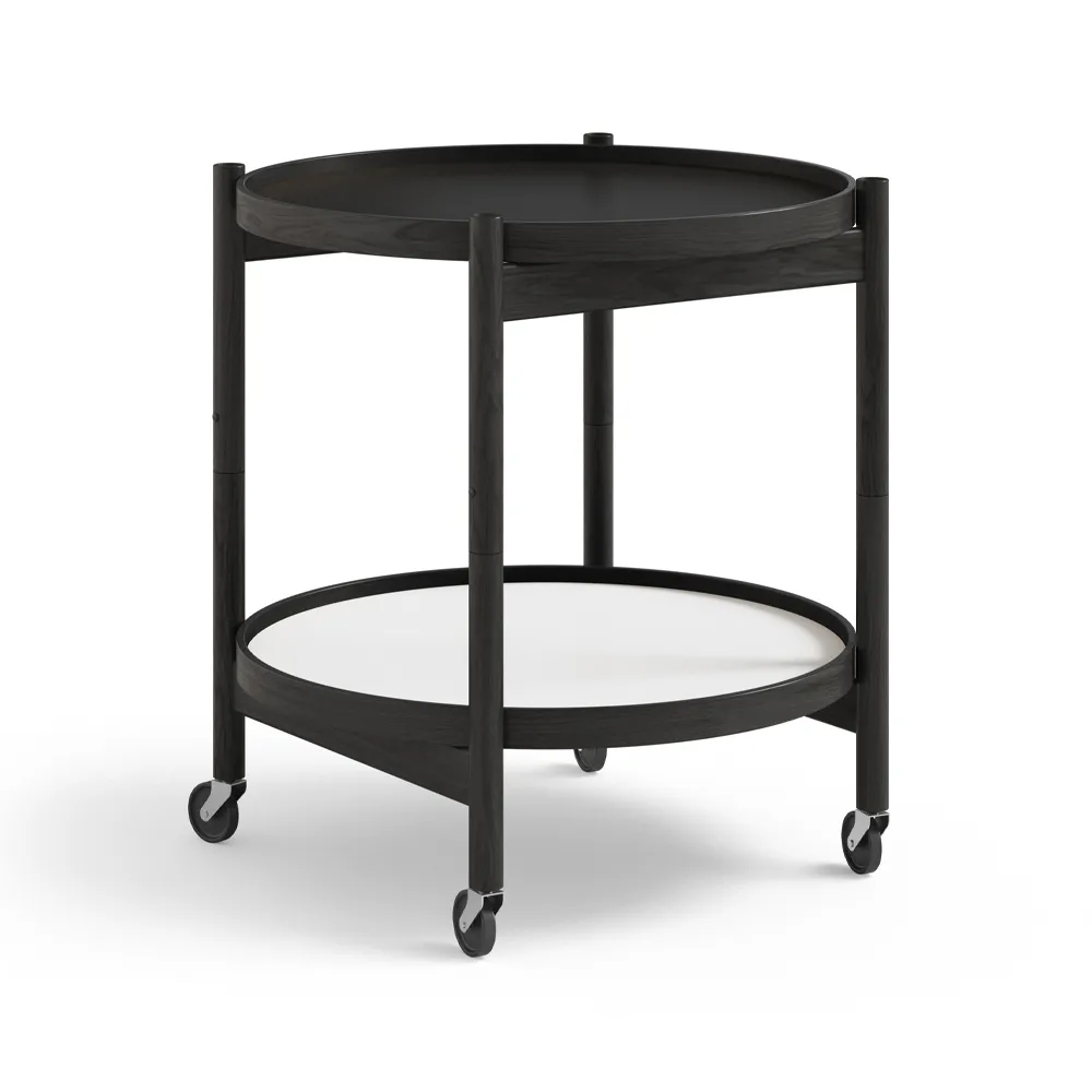 Bølling Tray Table model 50 rullbord, base, svartlackat ekstativ Brdr. Krüger