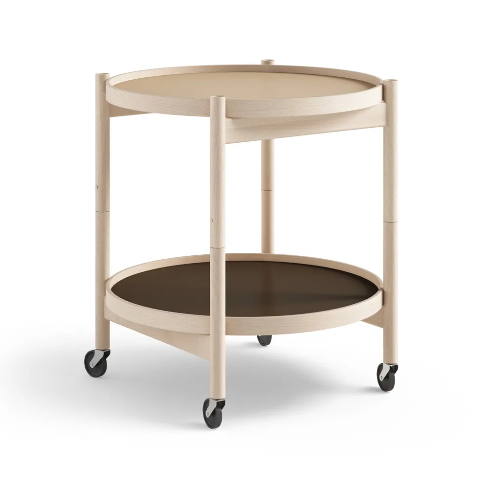 Bølling Tray Table model 50 rullbord, earth, obehandlat bokstativ Brdr. Krüger