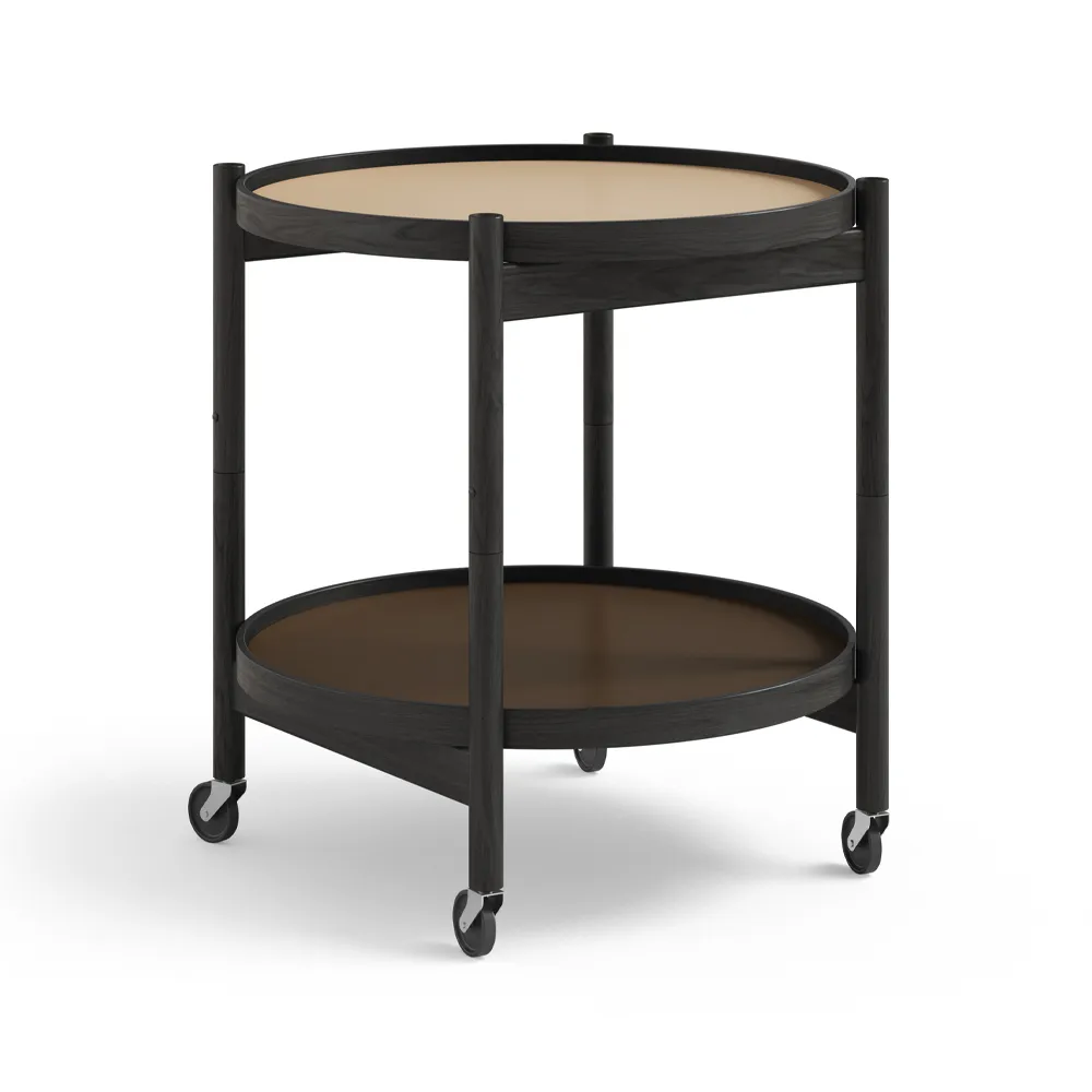 Bølling Tray Table model 50 rullbord, earth, svartlackat ekstativ Brdr. Krüger