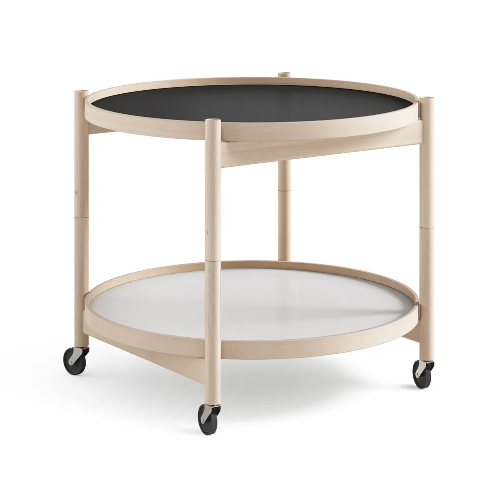 Bølling Tray Table model 60 rullbord, base, obehandlat bokstativ Brdr. Krüger