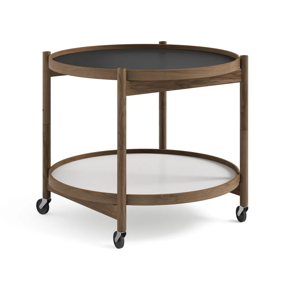 Bølling Tray Table model 60 rullbord, base, rökoljad ekstativ Brdr. Krüger