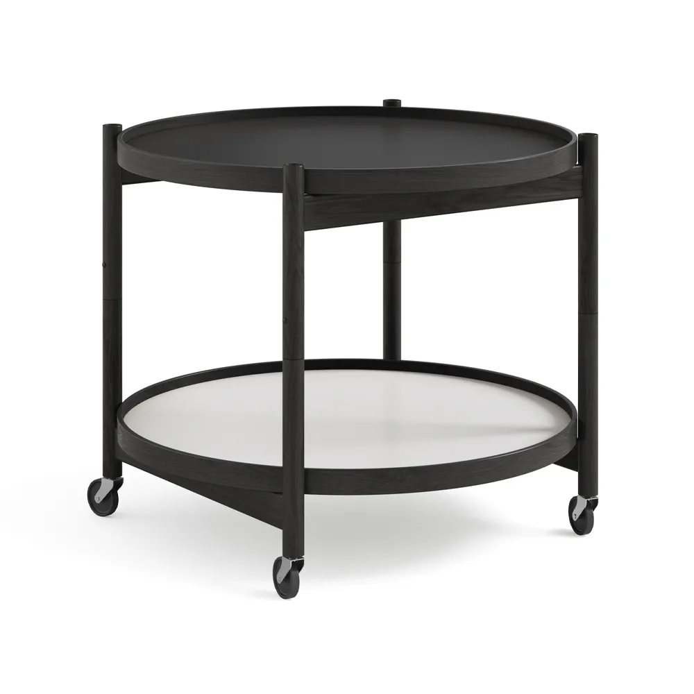 Bølling Tray Table model 60 rullbord, base, svartlackat ekstativ Brdr. Krüger
