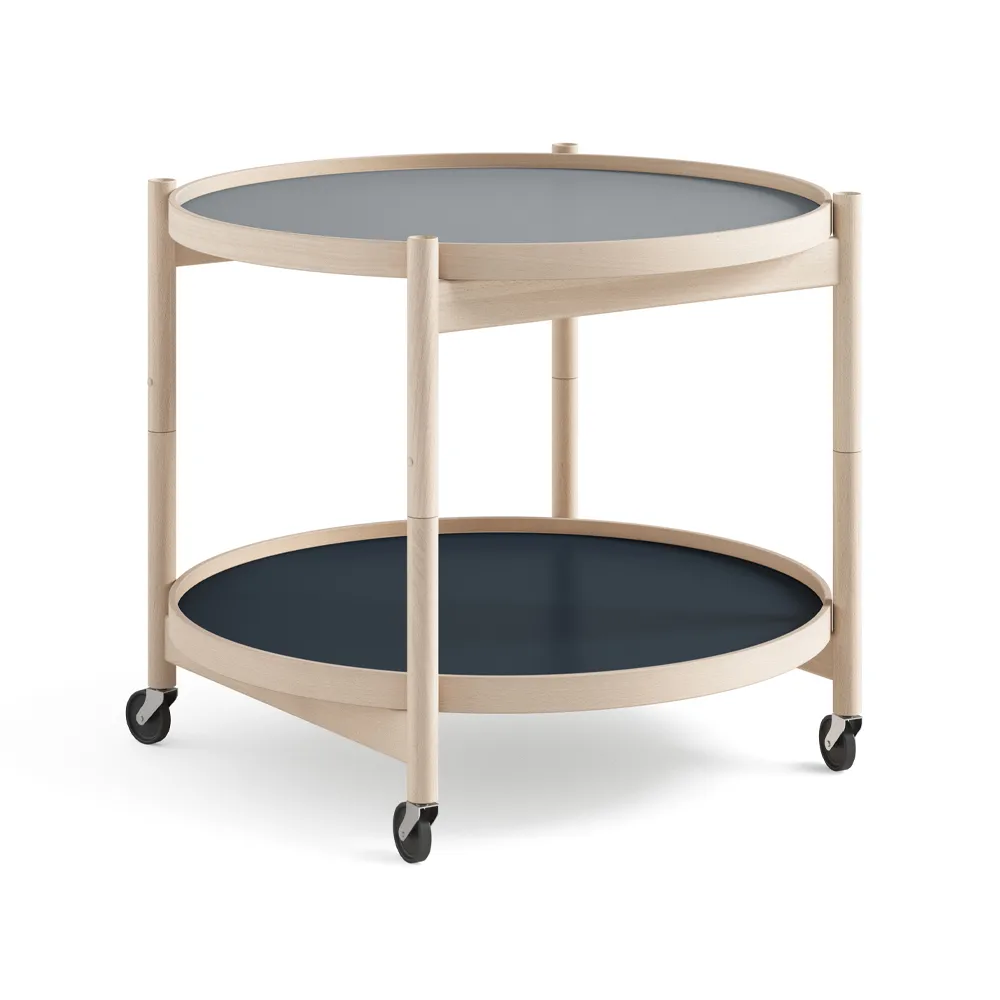 Bølling Tray Table model 60 rullbord, water, obehandlat bokstativ Brdr. Krüger