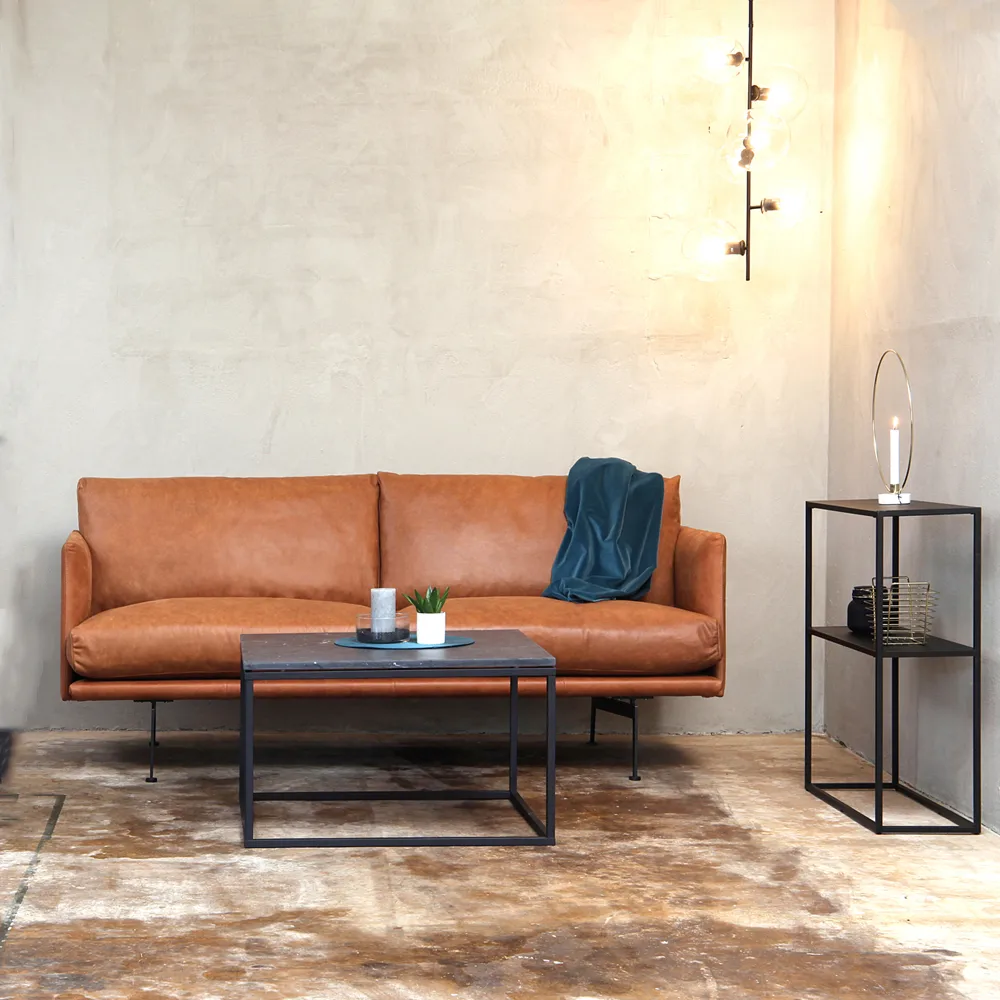 Electra soffa, 3-sits läder vintage cognac-svart Bröderna Anderssons